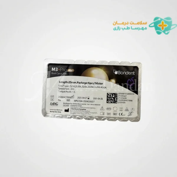 فایل روتاری M3 Pro Gold باندنت 25 میلی متر بسته 6 عددی