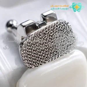 بیس مش دار ۸۰ گیج براکت ارتودنسی فلزی با چسبندگی بالا